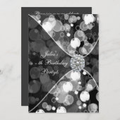 Zwart Wit Bubbels Elk Nummer Verjaardagsfeest Kaart (Voorkant / Achterkant)