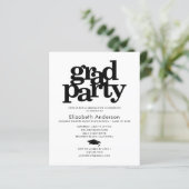 Zwart wit budget afstudeerder pet modern feest uit (Staand voorkant)