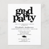 Zwart wit budget afstudeerder pet modern feest uit (Voorkant)