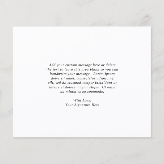 Zwart-wit budget bruiloft bedankkaart (Achterkant)