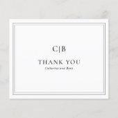 Zwart-wit budget bruiloft bedankkaart (Voorkant)