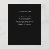 Zwart wit budget bruiloft programma details flyer (Achterkant)