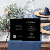 Zwart wit budget bruiloft programma details QR cod Flyer