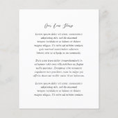 Zwart-wit budget bruiloft Save the Date (Achterkant)