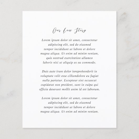 Zwart-wit budget bruiloft Save the Date (Achterkant)