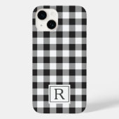 Zwart wit Buffalo Aangepast monogram controleren Case-Mate iPhone Case (Achterkant)