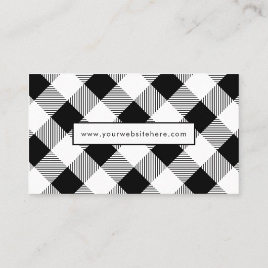 Zwart-wit Buffalo Check Business Consultant Visitekaartje (Achterkant)