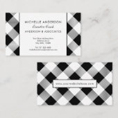 Zwart-wit Buffalo Check Business Consultant Visitekaartje (Voorkant / Achterkant)