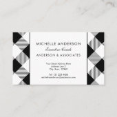 Zwart-wit Buffalo Check Business Consultant Visitekaartje (Voorkant)