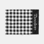 Zwart/wit Buffalo Check Monogram Fleece Deken (Voorkant (Horizontaal))