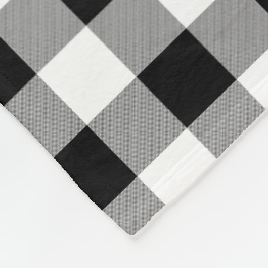 Zwart/wit Buffalo Check Monogram Fleece Deken (Hoek)