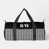 Zwart-wit Buffalo Check Plaid Bold Monogram Plunjezak (Voorkant)
