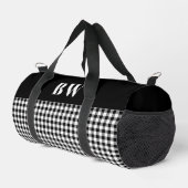 Zwart-wit Buffalo Check Plaid Bold Monogram Plunjezak (Rechterhoek)