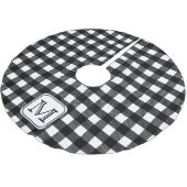 Zwart wit Buffalo Gepersonaliseerd Monogram Kerstboom Rok (Gekanteld)