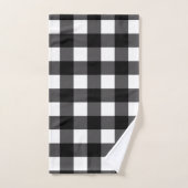 Zwart & wit Buffalo geruit geruit plaid Bad Handdoek (Handdoek)