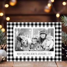 Zwart & wit Buffalo geruite foto Kerstmis