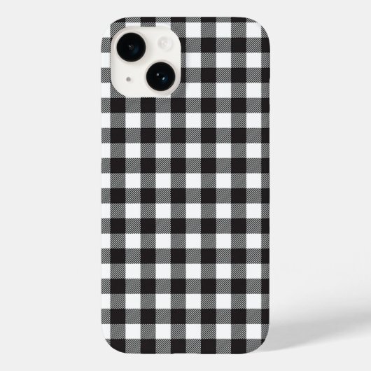 Zwart-wit Buffalo geruite iPhone hoes (Achterkant)