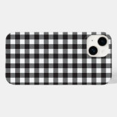 Zwart-wit Buffalo geruite iPhone hoes (Achterkant (horizontaal))