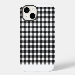 Zwart-wit Buffalo geruite iPhone hoes 14 Hoesje