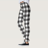 Zwart-wit Buffalo geruite leggingen Leggings (Links)