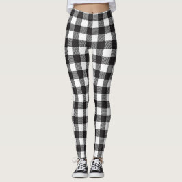 Zwart-wit Buffalo geruite leggingen Leggings