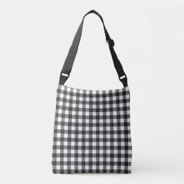 Zwart-wit Buffalo geruite schoudertas Crossbody Tas