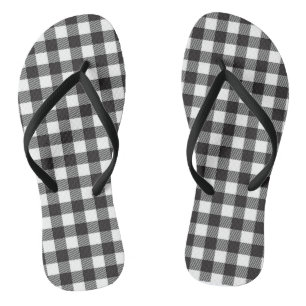 Zwart-wit Buffalo geruite teenslippers