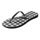 Zwart-wit Buffalo geruite teenslippers (Schuin)