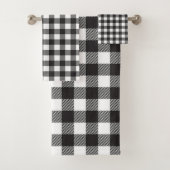 Zwart-wit Buffalo Plaid Badhanddoek Bad Handdoek (Insitu)