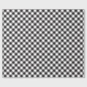Zwart-wit Buffalo Plaid Cadeaupapier (Vlak)
