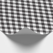 Zwart-wit Buffalo Plaid Cadeaupapier (Hoek)