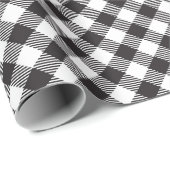 Zwart-wit Buffalo Plaid Cadeaupapier (Rol Hoek)