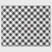 Zwart-wit Buffalo Plaid Country Chic Style Cadeaupapier (Vlak)