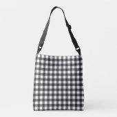 Zwart-wit Buffalo Plaid Cross Body Bag Crossbody Tas (Achterkant)
