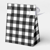 Zwart-wit Buffalo Plaid Dank u Bedankdoosjes (Achterkant)