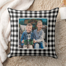 Zwart Wit Buffalo Plaid Foto Kerstmis