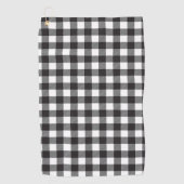 Zwart-wit Buffalo Plaid Golf Handdoek (Voorkant)
