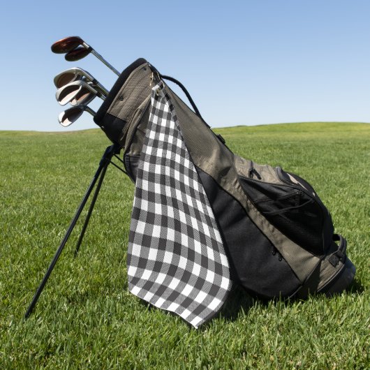 Zwart-wit Buffalo Plaid Golf Handdoek (Groen)