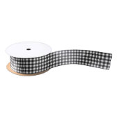 Zwart-Wit Buffalo Plaid Kerstmis Satijnen Lint (Spoel)