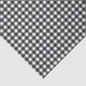 Zwart-wit Buffalo Plaid Kerstmis Tissuepapier (Detail)