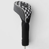 Zwart-wit Buffalo Plaid Monogram | Naam Golfheadcover (Schuin)