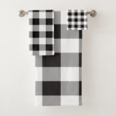 Zwart-wit Buffalo Plaid Pattern Modern Bad Handdoek (Insitu)
