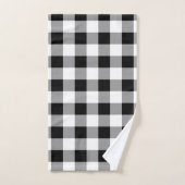 Zwart-wit Buffalo Plaid Pattern Modern Bad Handdoek (Handdoek)