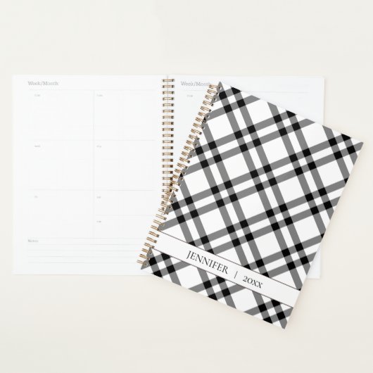 Zwart & Wit Buffalo Plaid Planner (Display)