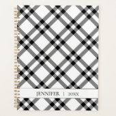 Zwart & Wit Buffalo Plaid Planner (Voorkant)