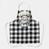 Zwart-wit Buffalo Plaid Schort (Voorkant)
