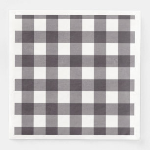 Zwart-wit Buffalo Plaid Servet