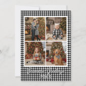 Zwart-wit Buffalo Plakt Aangepaste Naam en Tekst Feestdagenkaart (Voorkant)