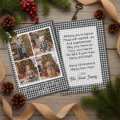 Zwart-wit Buffalo Plakt Aangepaste Naam en Tekst Feestdagenkaart