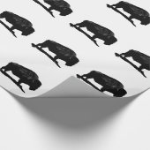Zwart-wit Buffalo Silhouette Wrap Paper Cadeaupapier (Hoek)